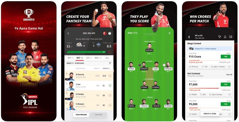 dream11 create team